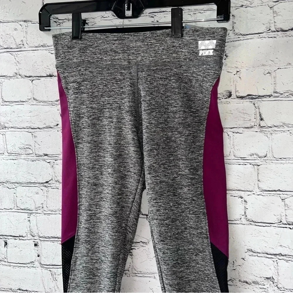 PINK‎ NWT Ultimate Gray and Purple Full Length Active Leggings Size XS - Picture 2 of 6